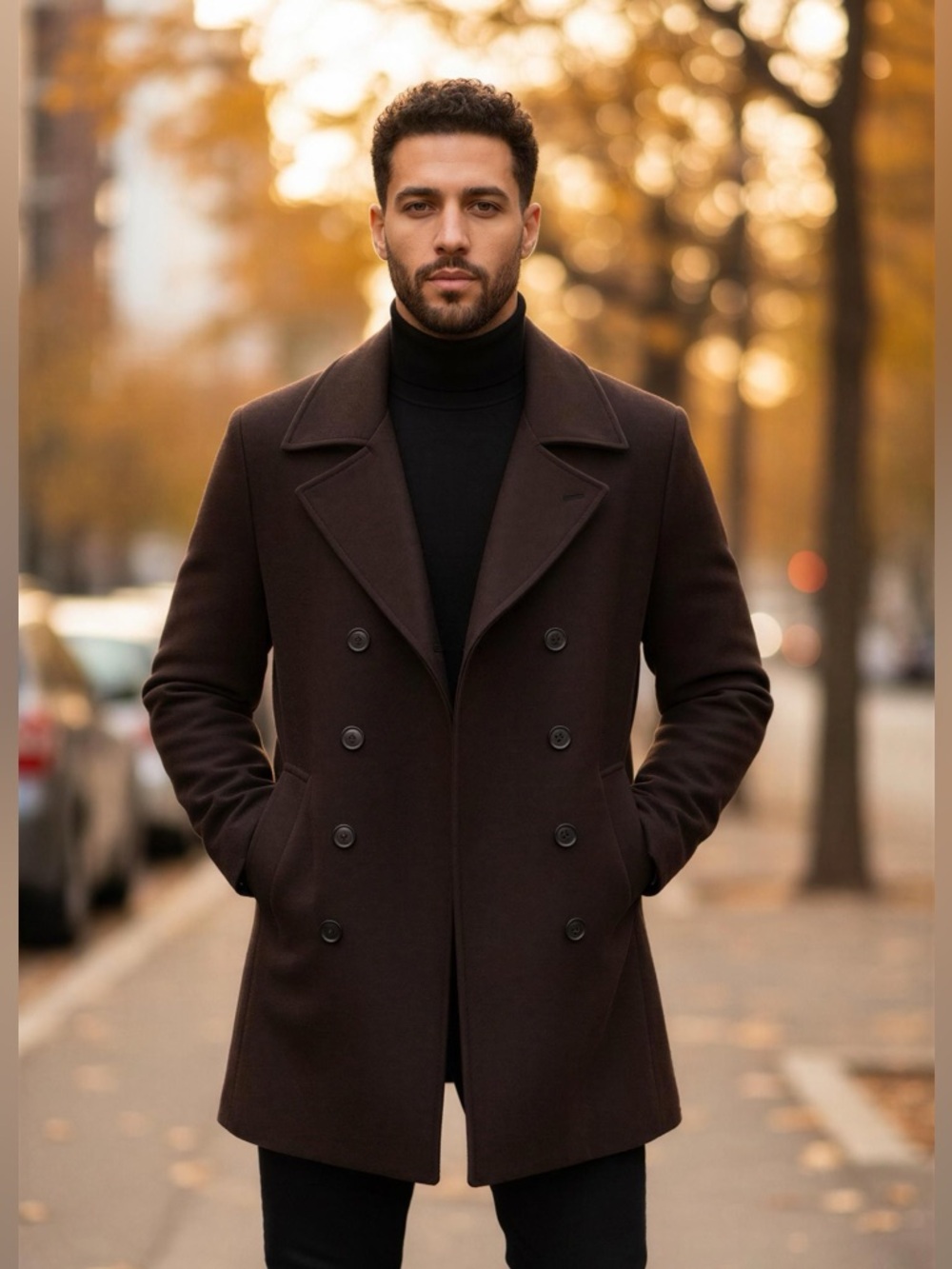 Bachrach Dark Brown Winter Pea Coat